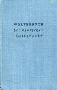 Erich, Wörterbuch der deutschen Volkskunde. (Umschlag)