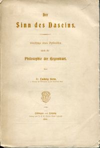 Stein, Der Sinn des Daseins. (Umschlag)
