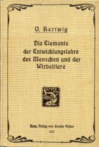 Hertwig, Die Elemente der Entwicklungslehre des Menschen und der Wirbeltiere. (Umschlag)