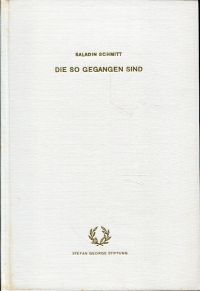 Schmitt, Die so gegangen sind. (Umschlag)