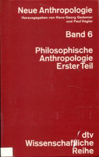 Gadamer, Philosophische Anthropologie. (Umschlag)