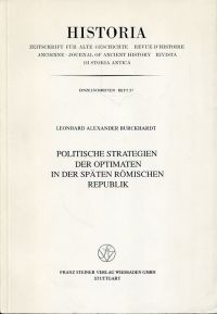 Burckhardt, Politische Strategien der Optimaten in der späten römischen Republik (Umschlag)