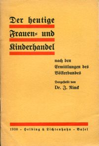 Ninck, Der heutige Frauen- und Kinderhandel nach den amtlichen Feststellungen de (Umschlag)