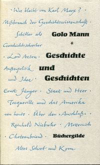 Mann, Geschichte und Geschichten. (Umschlag)