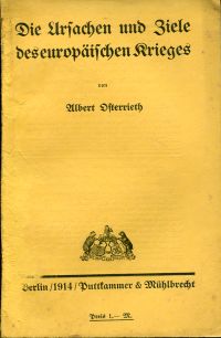 Osterrieth, Die Ursachen und Ziele des europäischen Krieges. (Umschlag)