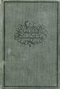 Sommerfeld, Die Bühneneinrichtungen des Mannheimer Nationaltheaters unter Dalber (Umschlag)