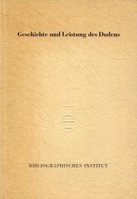 Berger, Geschichte und Leistung des Dudens. (Umschlag)