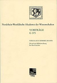 Himmelmann, Die private Bildnisweihung bei den Griechen. (Umschlag)