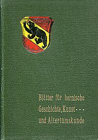 Grunau, Blätter für bernische Geschichte, Kunst und Altertumskunde VIII. Jahrgan (Umschlag)