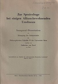 Tavel, Zur Speziesfrage bei einigen Allium-bewohnenden Uredineen. (Umschlag)