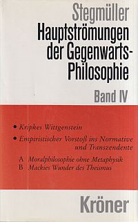 Stegmüller, Hauptströmungen der Gegenwartsphilosophie, Band 4. (Umschlag)