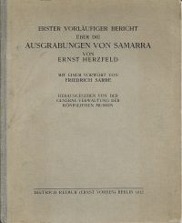 Herzfeld, Erster vorläufiger Bericht über die Ausgrabungen von Samarra. (Umschlag)