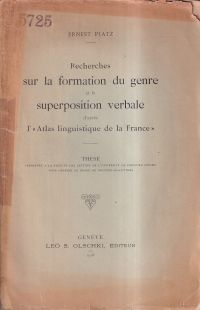 Platz, Recherches sur la formation du genre et la superposition verbale d'après (Umschlag)